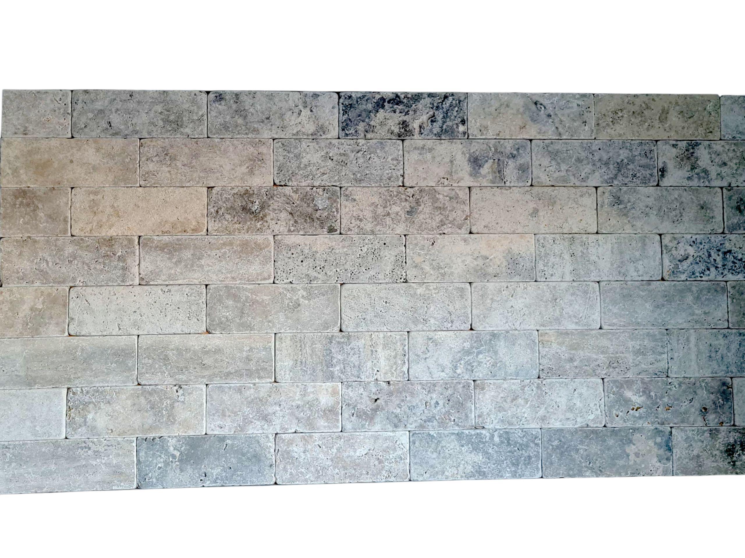 Плитка травертин STONELAK TUSCAN SILVER Tumbled/Антік 7,5х20,3 см 0,5 кв. м Grey (999802) - фото 2 Плитка травертин STONELAK TUSCAN SILVER Tumbled/Антік 7,5х20,3 см 0,5 кв. м Grey (999802) - фото 2