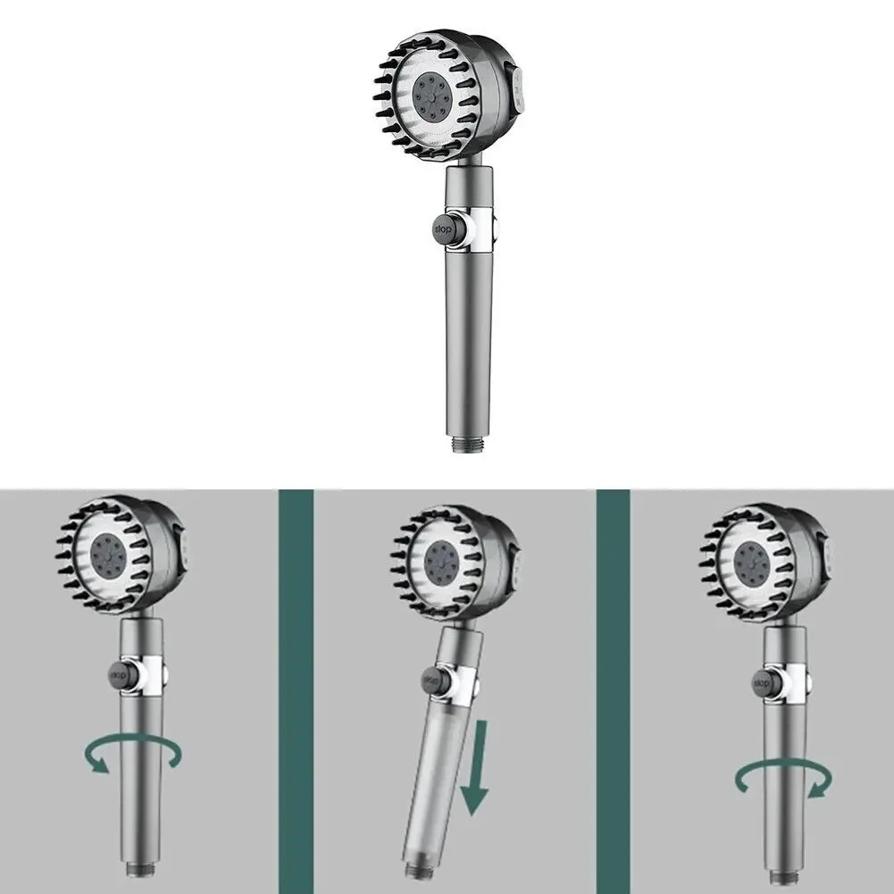 Воронка для душа массажная Shower Head 360° 4в1 кнопка выключения воды/3 режима/массажные шипы (12832845) - фото 6 Воронка для душа массажная Shower Head 360° 4в1 кнопка выключения воды/3 режима/массажные шипы (12832845) - фото 6