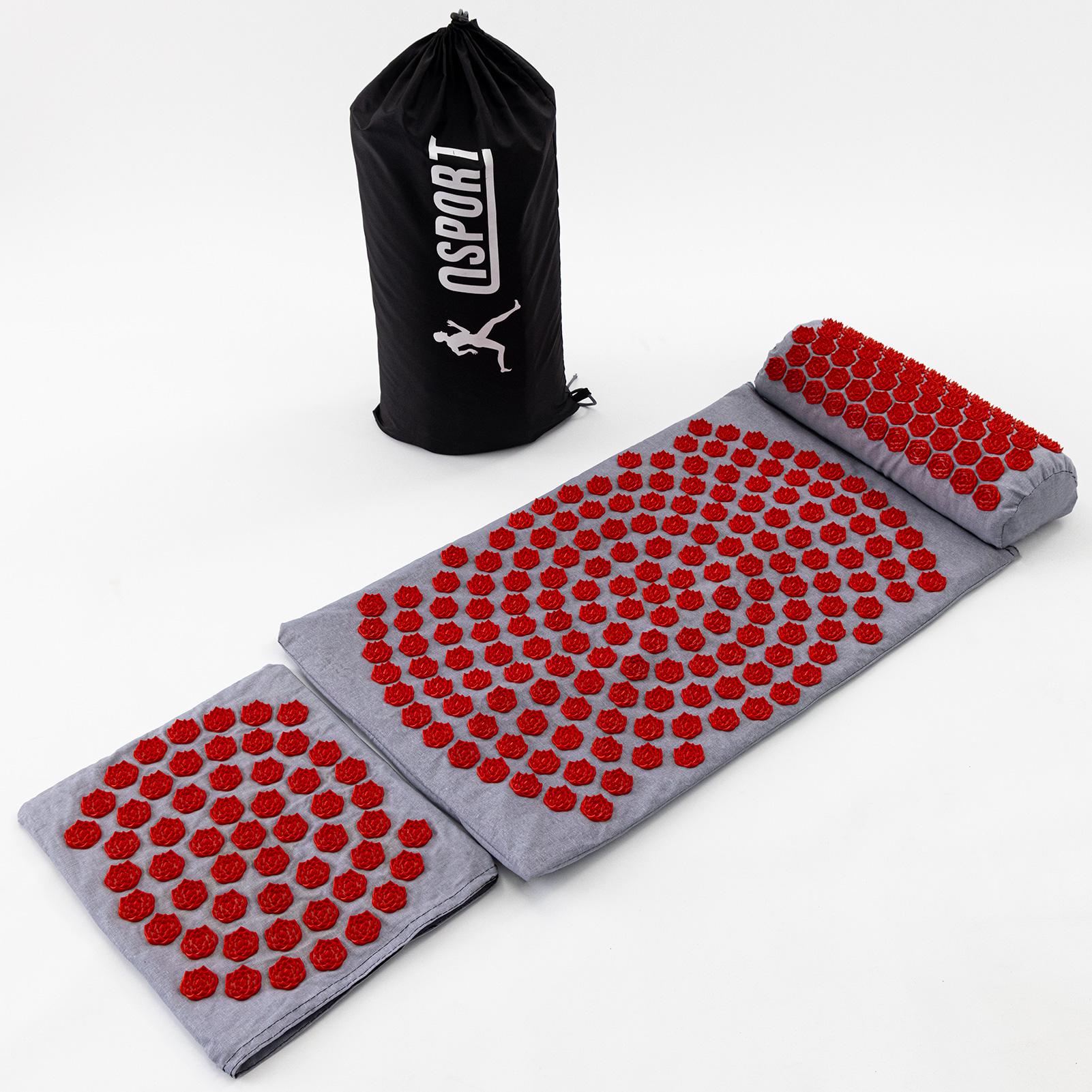Массажный коврик OSPORT Аппликатор Кузнецова + валик/подушка n-0003 Lotus Set Серо-красный Массажный коврик OSPORT Аппликатор Кузнецова + валик/подушка n-0003 Lotus Set Серо-красный