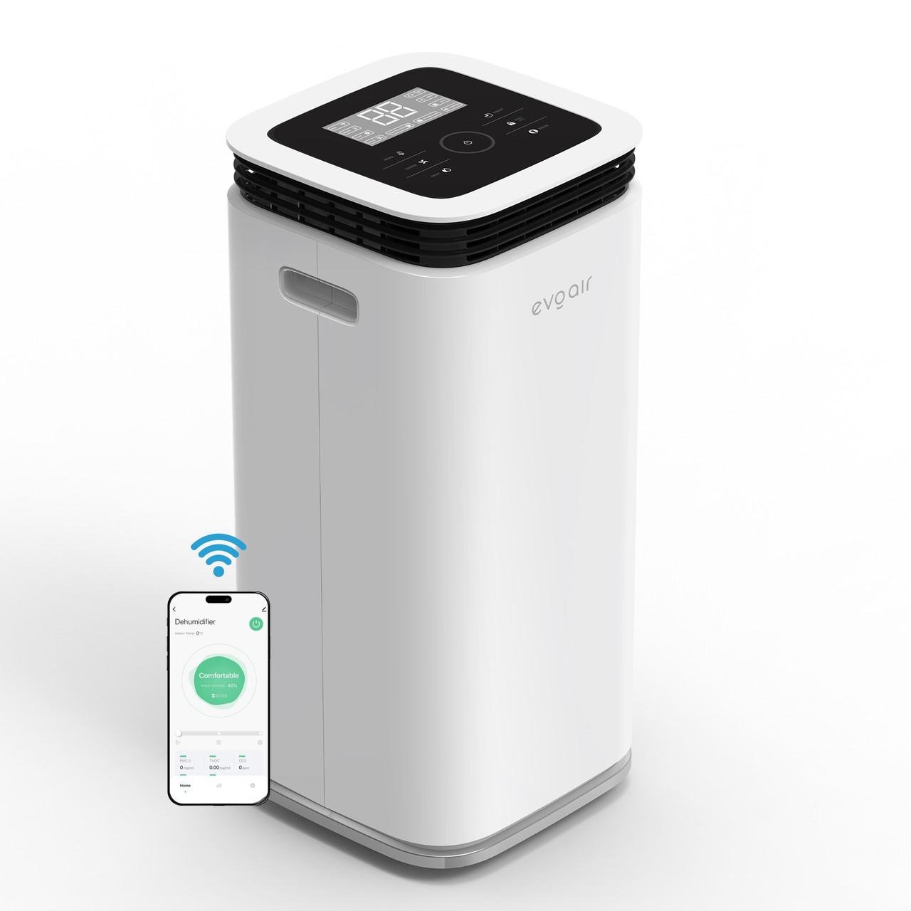 Осушитель воздуха Evoair FlexyDry 22 Smart/датчик влажности 22 л/24 ч функция ионизации/сушка белья/резервуар 4,5 л (2671962483)
