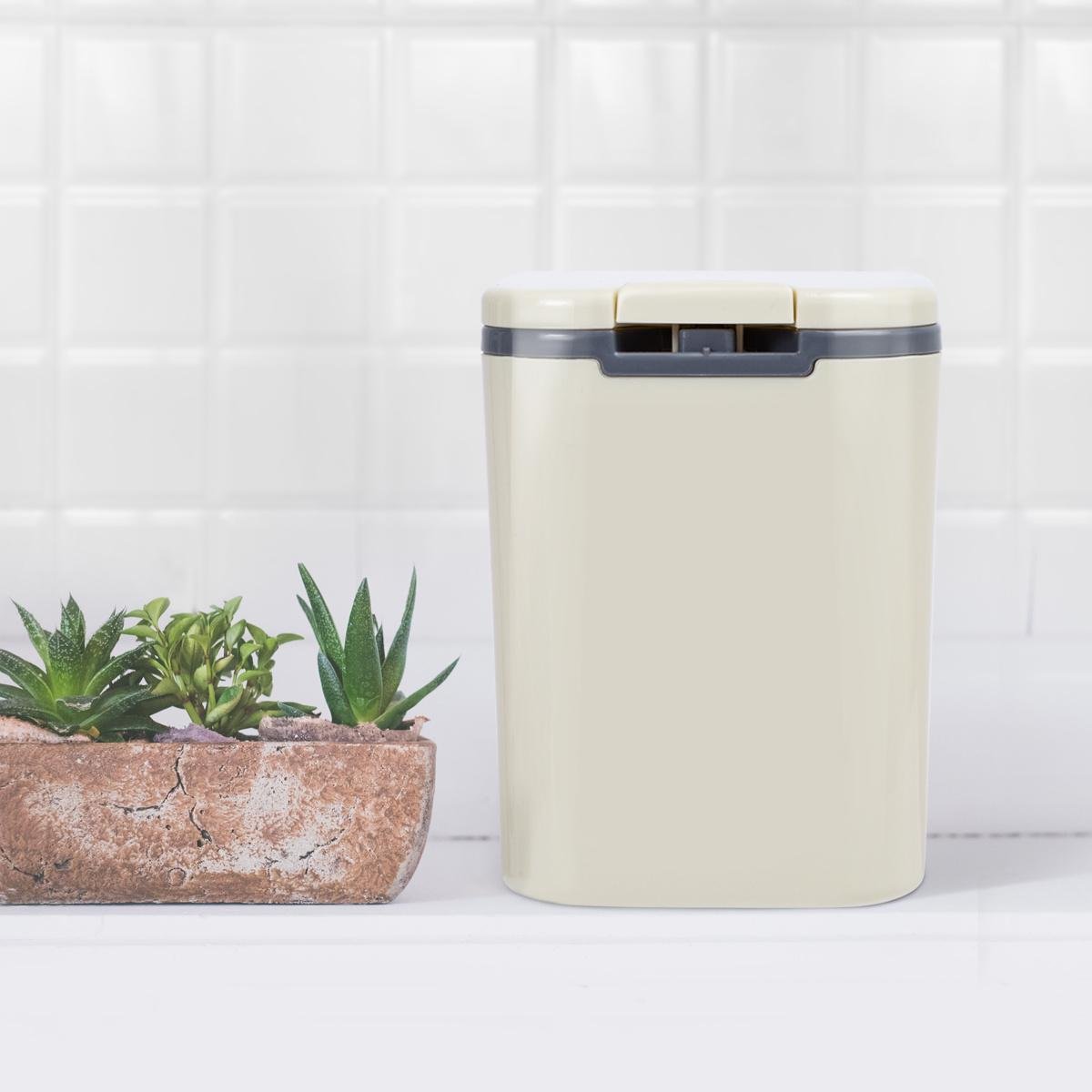 Ведро для мусора MVM BIN-06 2L BEIGE с крышкой 2 л Бежевый (211359) - фото 5