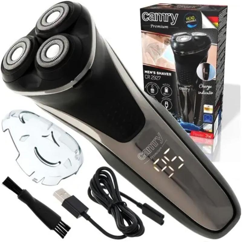 Електробритва для чоловіків Camry CR 2927 роторна акумуляторна з LCD дисплеєм USB і тримером 5 Вт PX6 - фото 9 Електробритва для чоловіків Camry CR 2927 роторна акумуляторна з LCD дисплеєм USB і тримером 5 Вт PX6 - фото 9