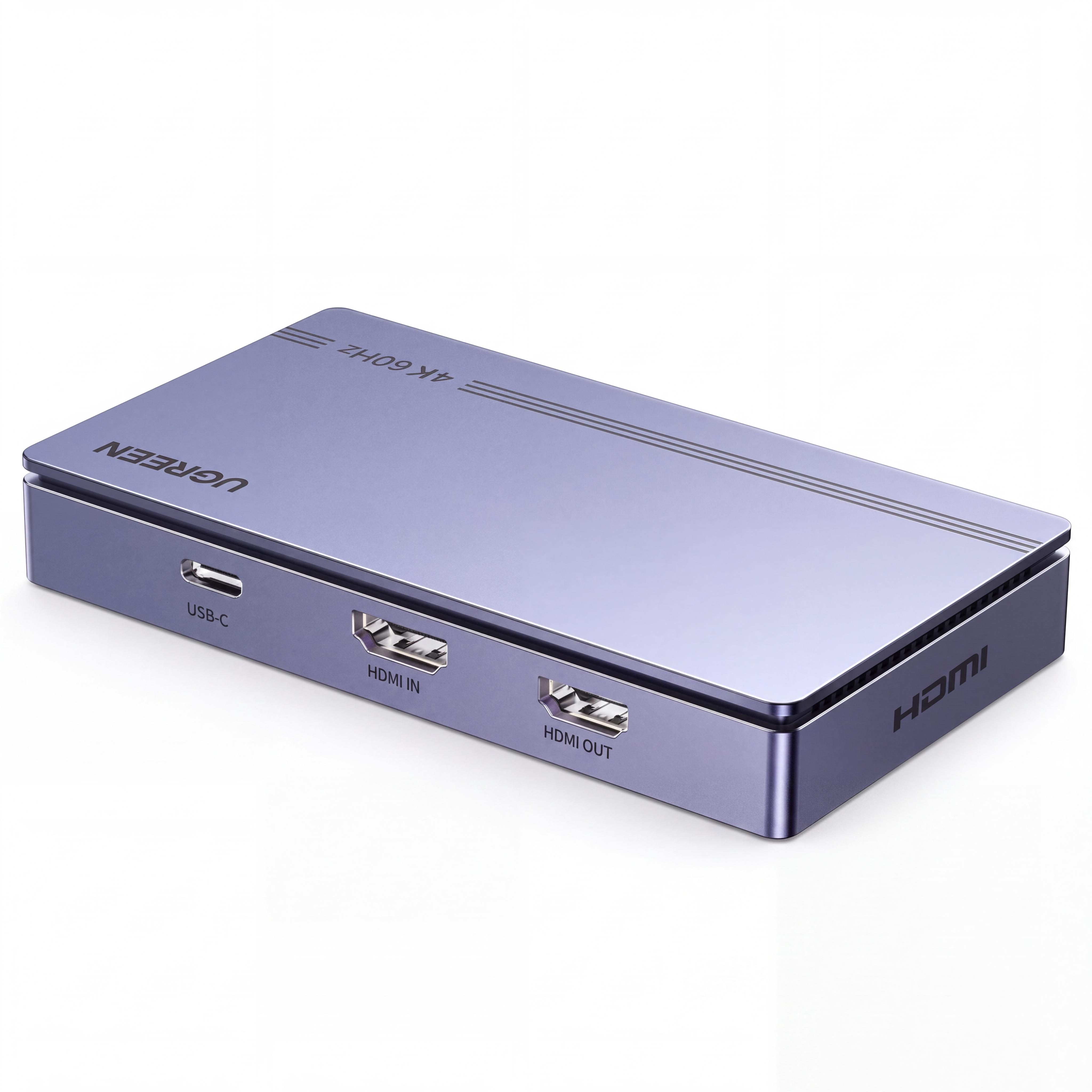 Карта видеозахвата HDMI UGREEN UG503 до 4K 60 fps MJPEG к ПК через USB-C/USB-A вход без HDCP сквозной выход HDMI 4K 60 Гц Фиолетовый (95419)