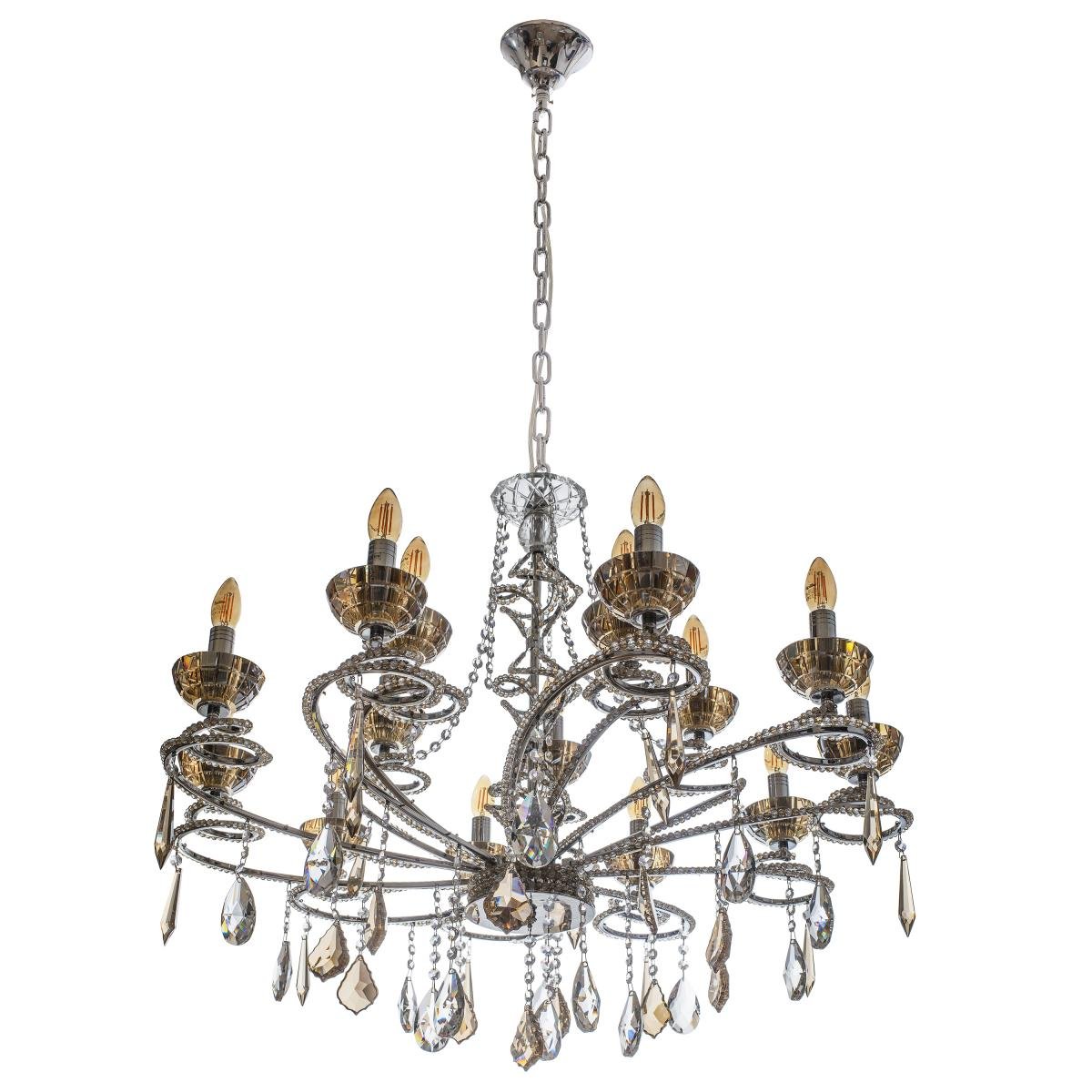 Люстра свеча подвесная Brille BCL-315S/15 хрустальная классическая - фото 1