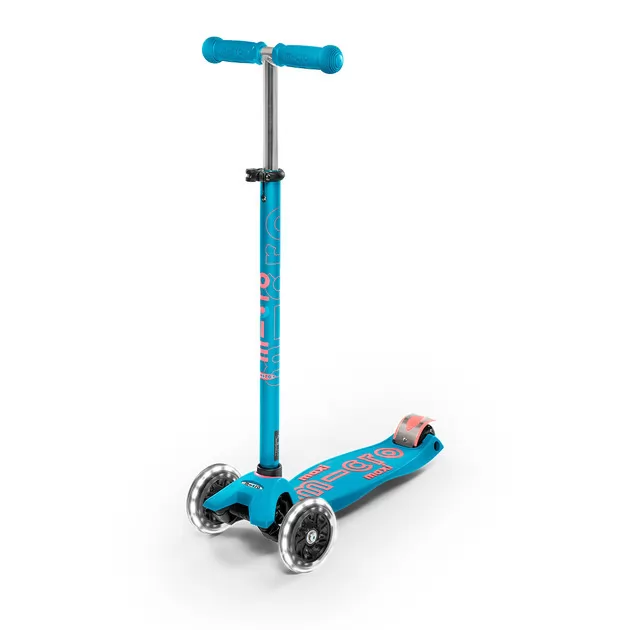 Самокат MICRO складной Maxi Deluxe LED Аква (MMD078)