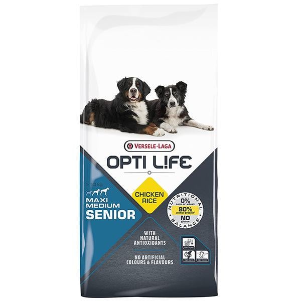 Корм сухой Opti Life Senior Medium & Maxi для пожилых собак средних и больших пород 12,5 кг