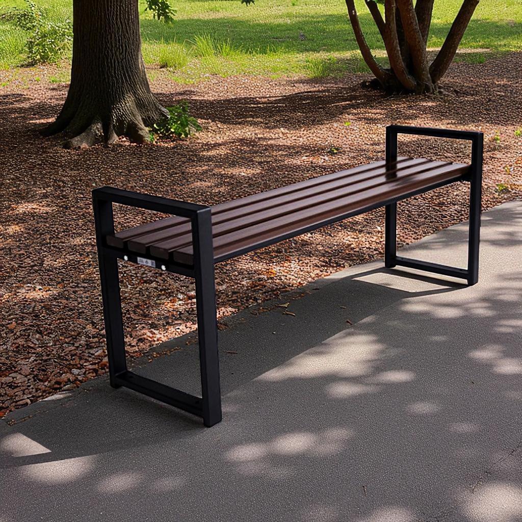 Лавка з ПВХ профілю ТОБІ ШО модерн без спинки 1514х598х415 мм Коричнево-чорний - фото 2 Лавка з ПВХ профілю ТОБІ ШО модерн без спинки 1514х598х415 мм Коричнево-чорний - фото 2