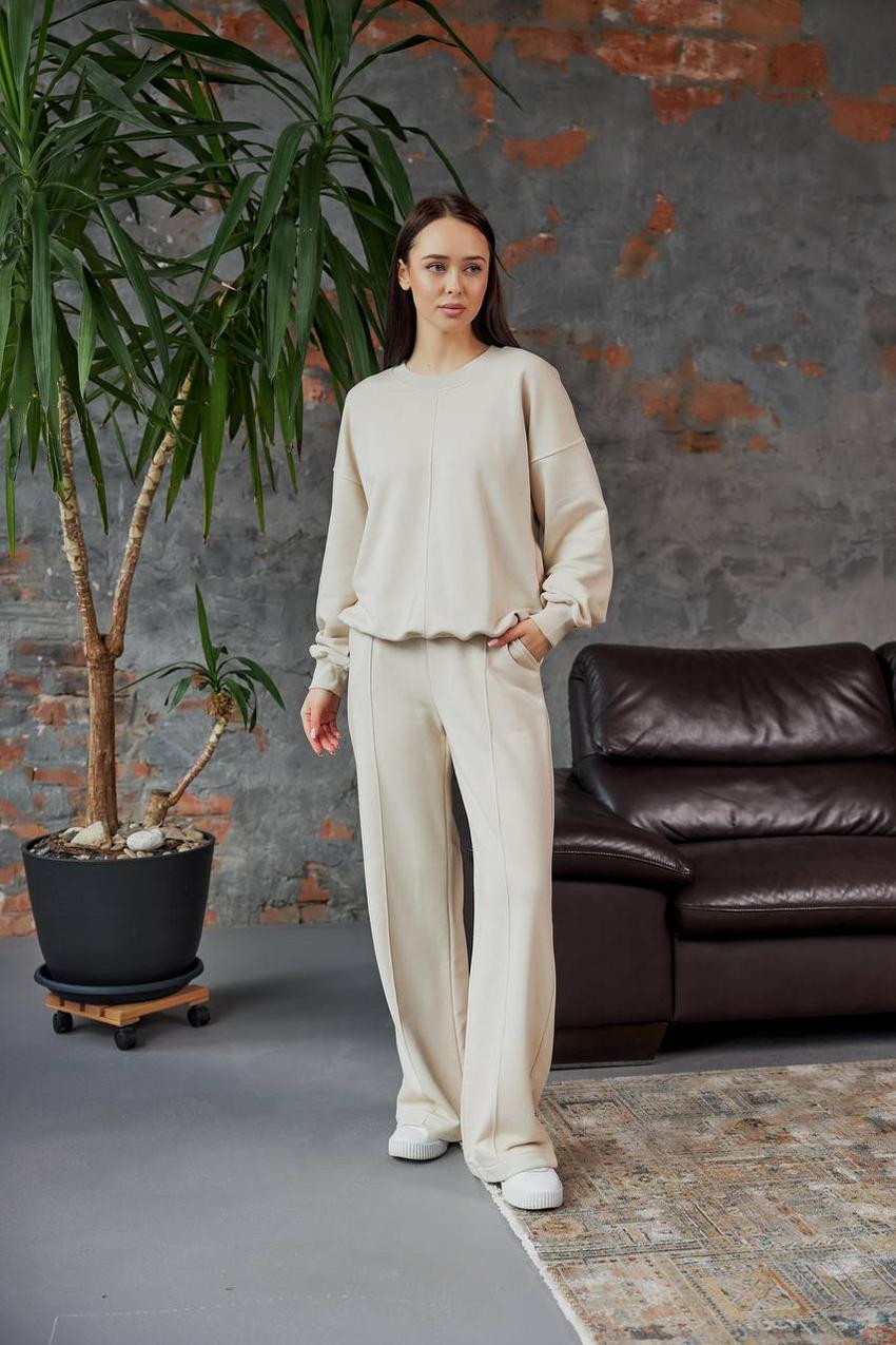 Костюм спортивный женский М128 свитшот/брюки прямые 3х-нить.3 L Таш (570-1-62)