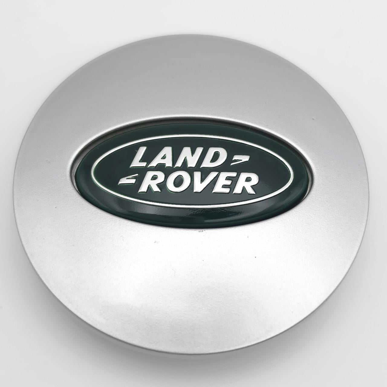 Колпачок заглушка ступицы колеса Land Rover 63 мм Хром/Зеленый (3007093229)
