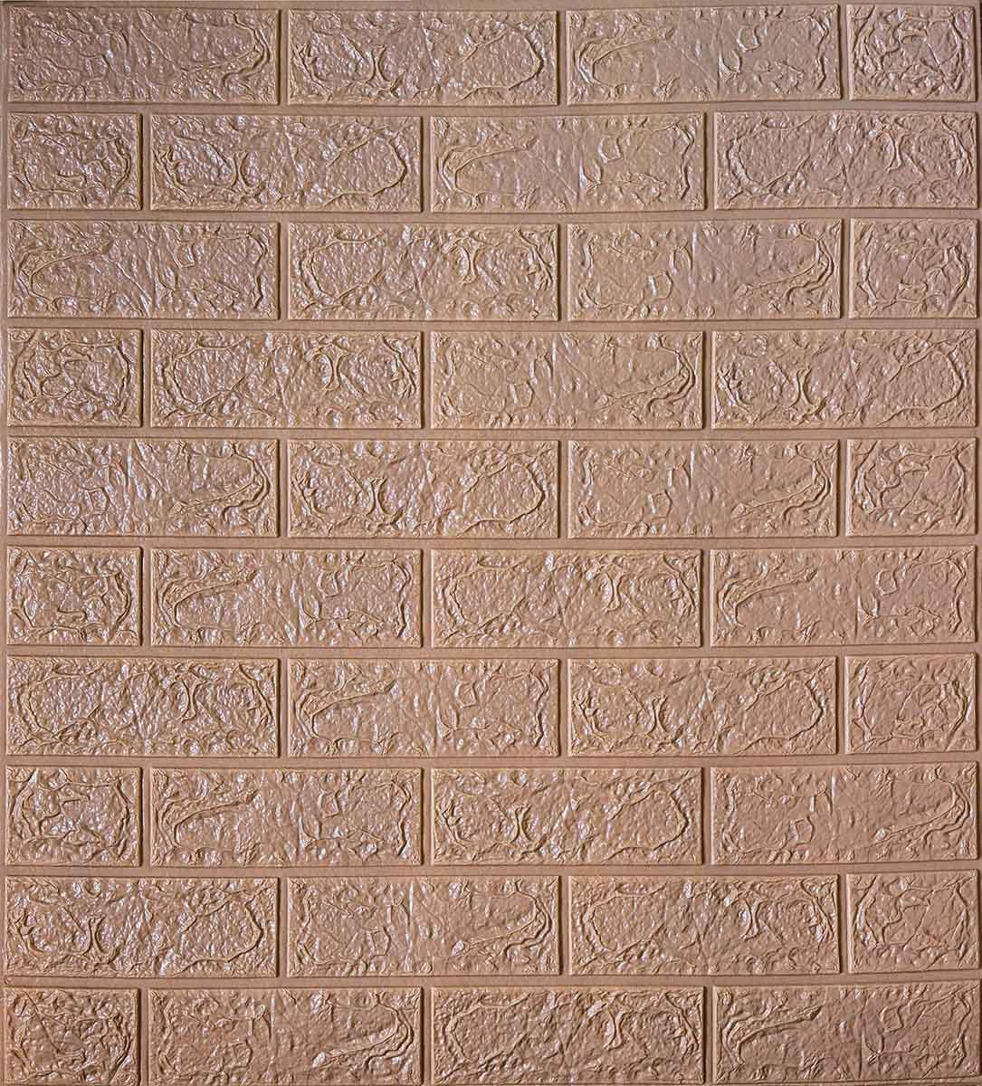 3D-панель самоклейна декоративна Цегла 700x770x5 мм Коричневий (225)