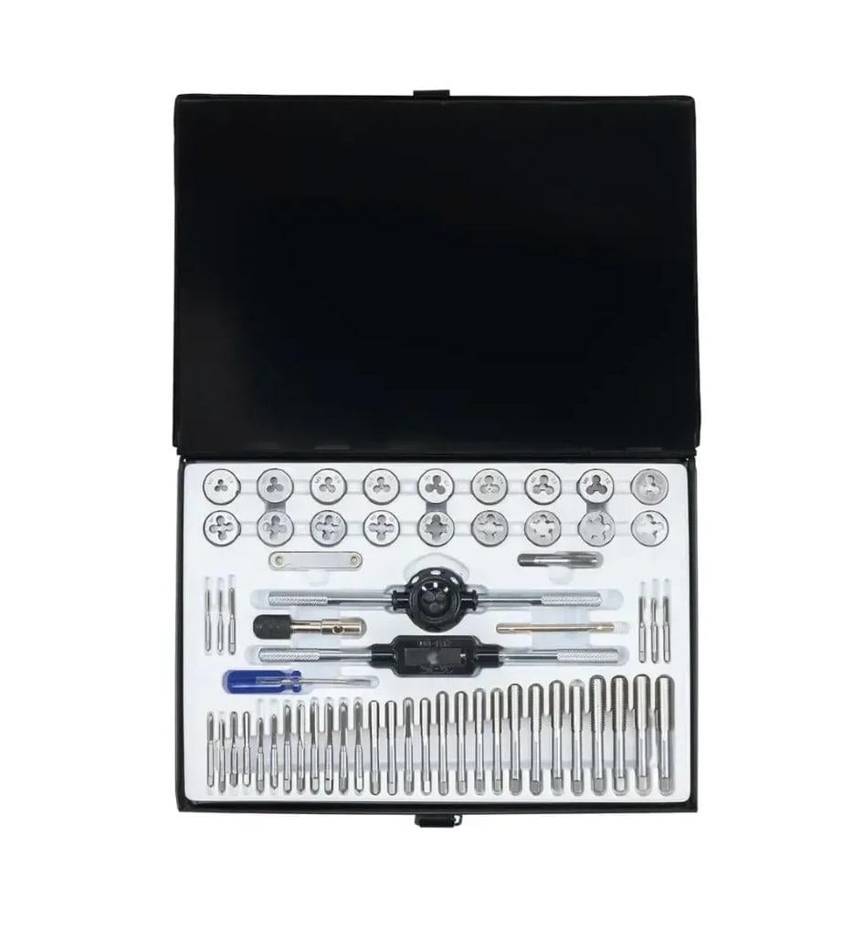 Набор метрических/дюймовых метчиков и плашек Scheppach SCH-M058-1 в металлическом кейсе 58 шт. М2-М12 (SCH-M058-1) - фото 2