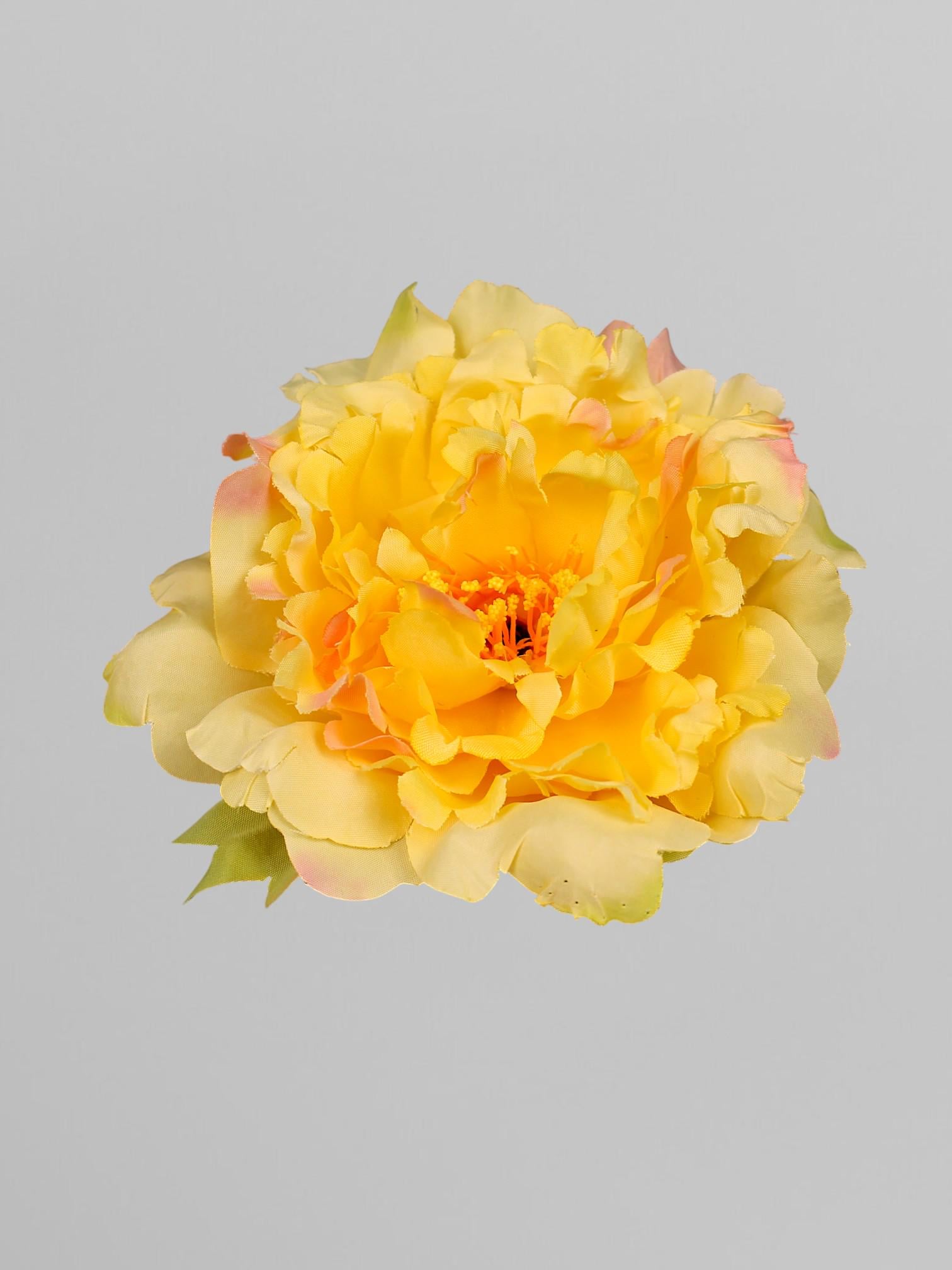 Искусственная головка пиона раскрыта 12 см Желтый (К05050)
