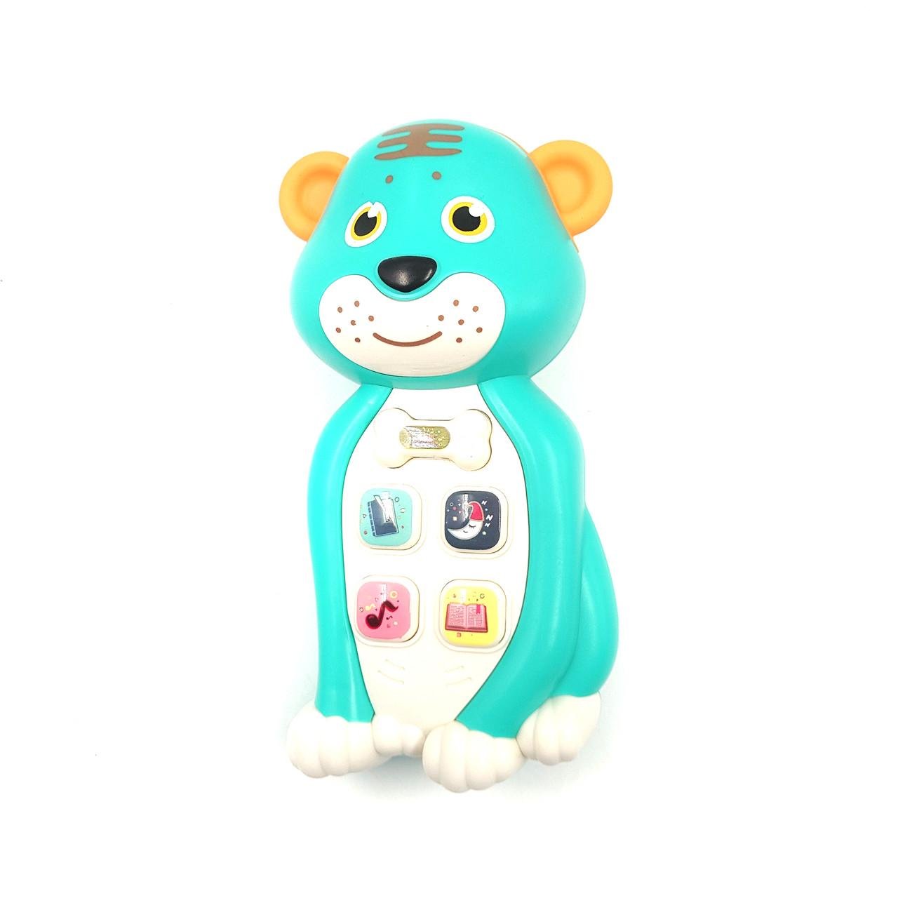 Телефон детский TK Union Group Музыкальный Тигренок подсветка/сказки/песни/колыбельные Голубой (TK 58597)