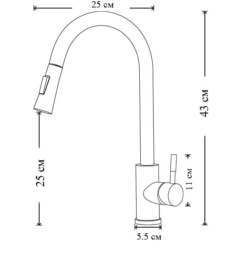 Змішувач для кухні WanFan сенсорний з висувним виливом кухонний Чорний - фото 5 Змішувач для кухні WanFan сенсорний з висувним виливом кухонний Чорний - фото 5