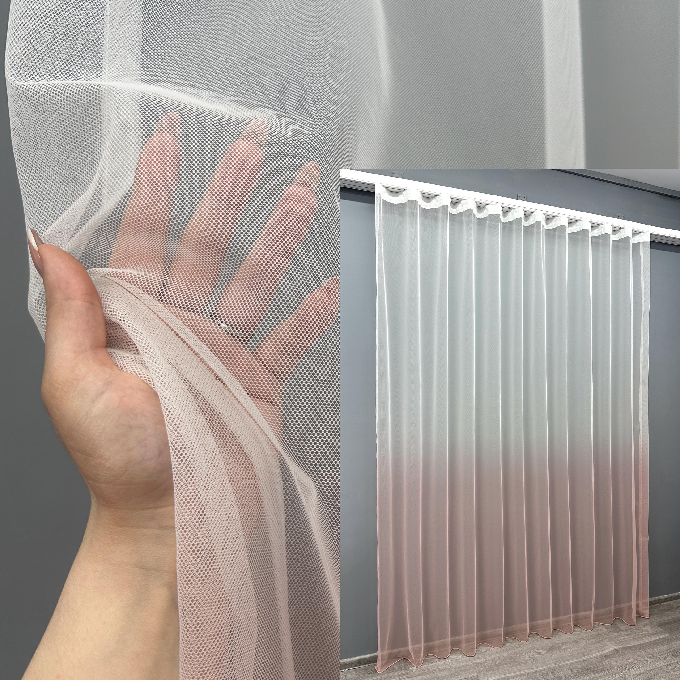 Тюль VR-Textil 1651т Грек-сетка омбре 300х270 см Пудровый (42-0622) - фото 3