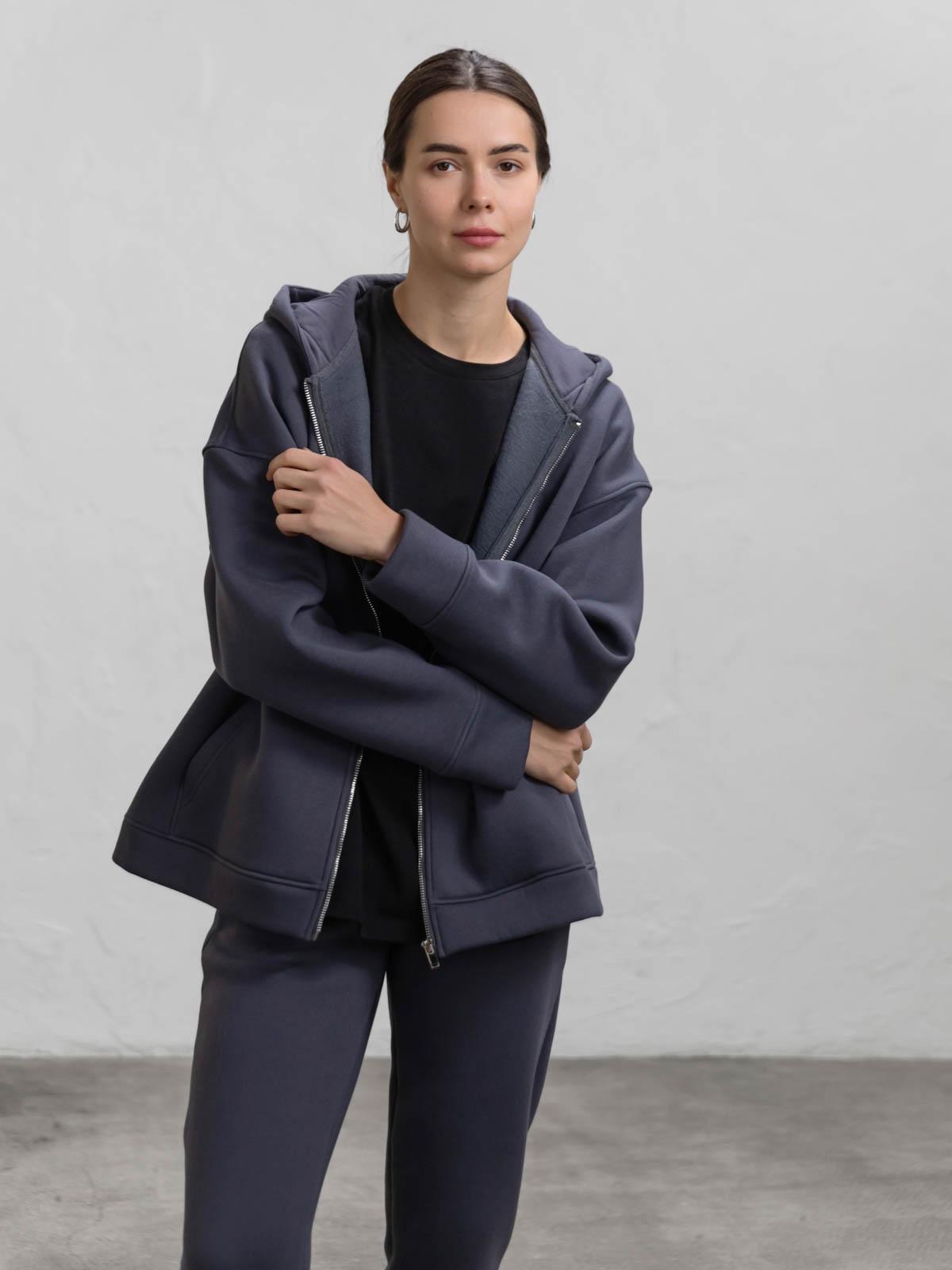 Худі жіноче з начосом на блискавці FROMUS S/M Графітовий (2646-8) - фото 3 Худі жіноче з начосом на блискавці FROMUS S/M Графітовий (2646-8) - фото 3