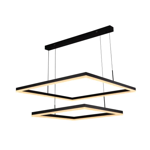 Люстра світлодіодна підвісна двох ярусна Valeso V QQD3065 BK 80-60см 126W 5670 Лм