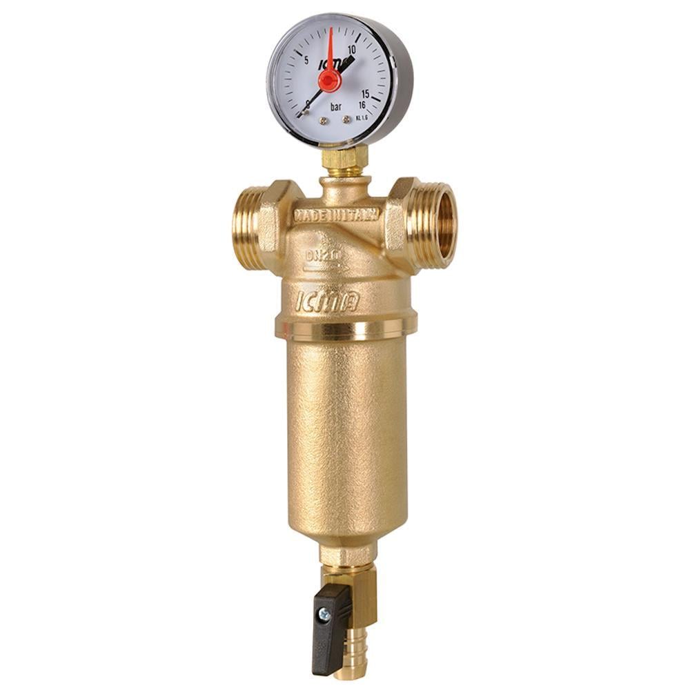 Фільтр самопромивний ICMA №750 з манометром 3/4-1/2" ЗВ (30369718) Фільтр самопромивний ICMA №750 з манометром 3/4-1/2" ЗВ (30369718)