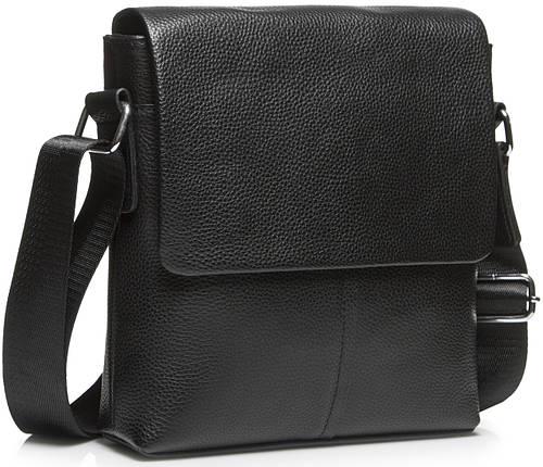 Мужская сумка-мессенджер Tiding Bag на два отделения из натуральной кожи Черный (A25-3291A)
