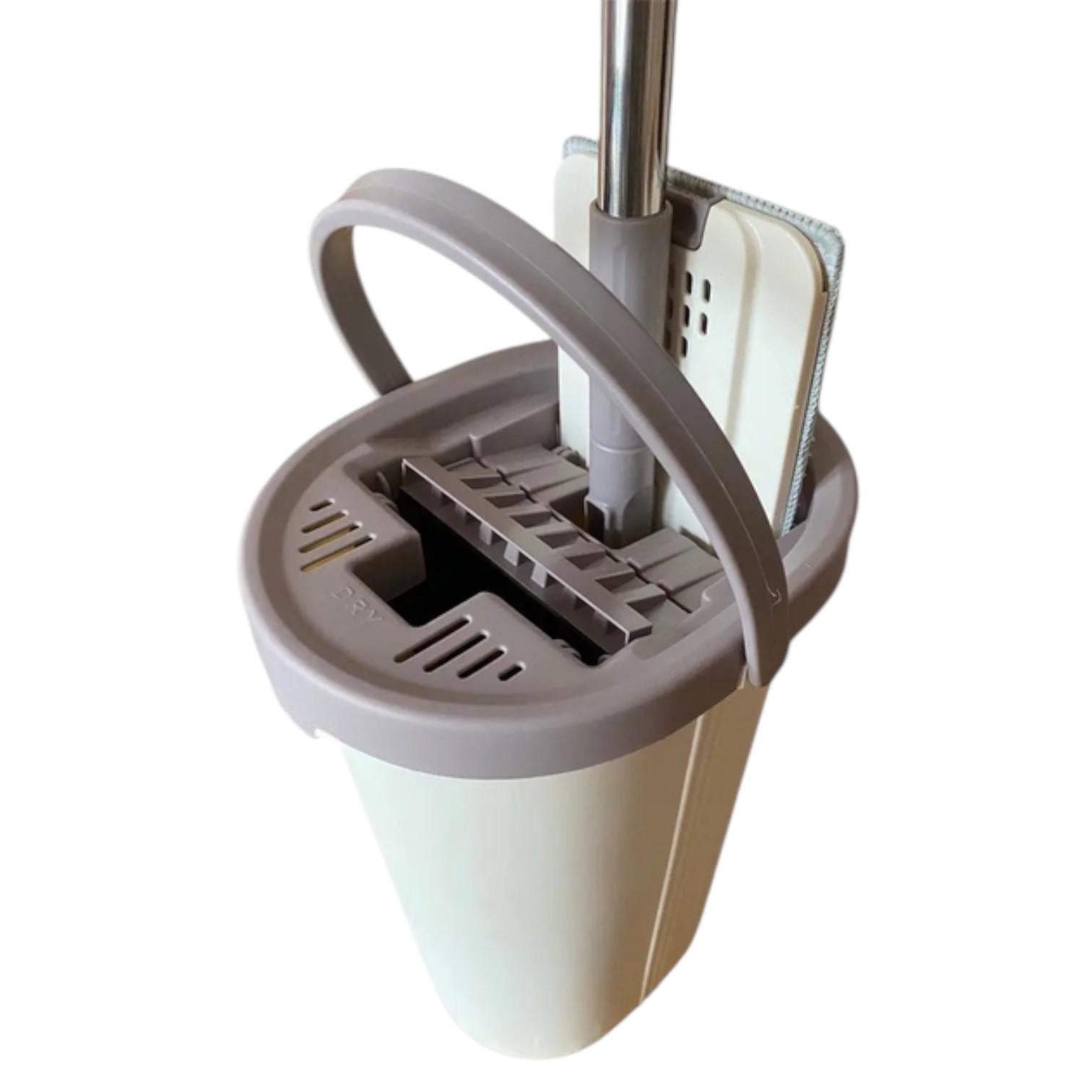 Набір для прибирання EasyMop 02 швабра з 2 мікрофібровими насадками і відро з віджимом Бежевий (147-46-43021) Набір для прибирання EasyMop 02 швабра з 2 мікрофібровими насадками і відро з віджимом Бежевий (147-46-43021)