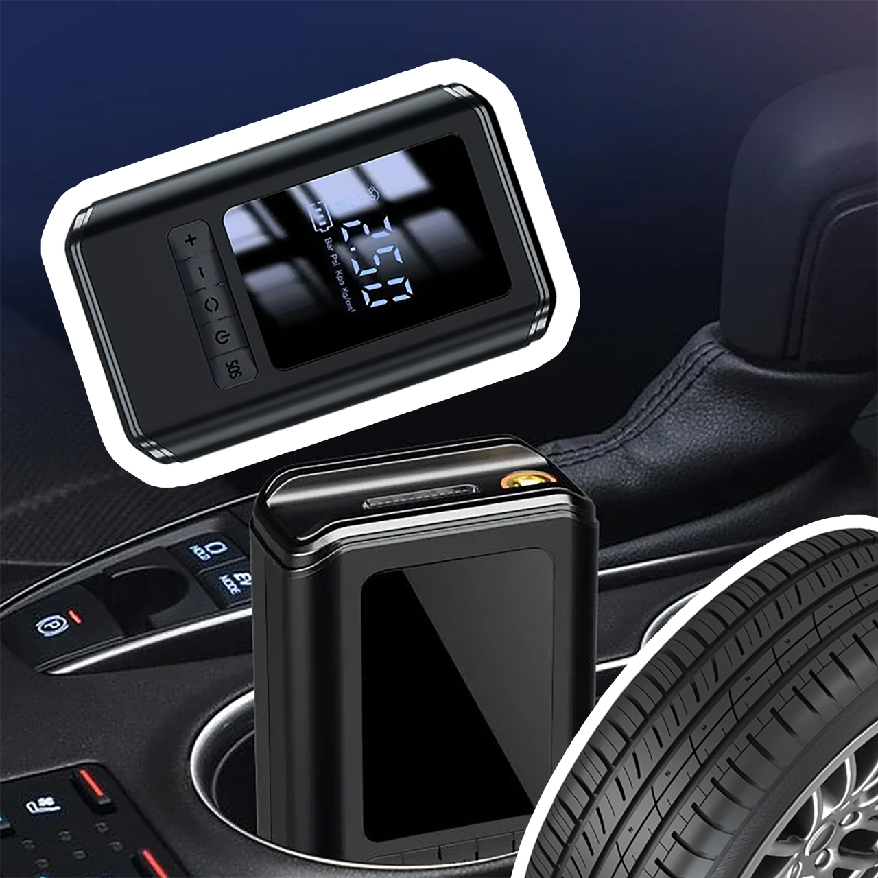 Насос автомобильный беспроводной с фонариком с чехлом 25 л/м 4000 mAh - фото 5 Насос автомобильный беспроводной с фонариком с чехлом 25 л/м 4000 mAh - фото 5