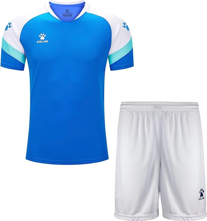 Комплект футбольной формы KELME BRAVO S Сине-белый (7351TX1092.9409_K15Z434-1.9100)