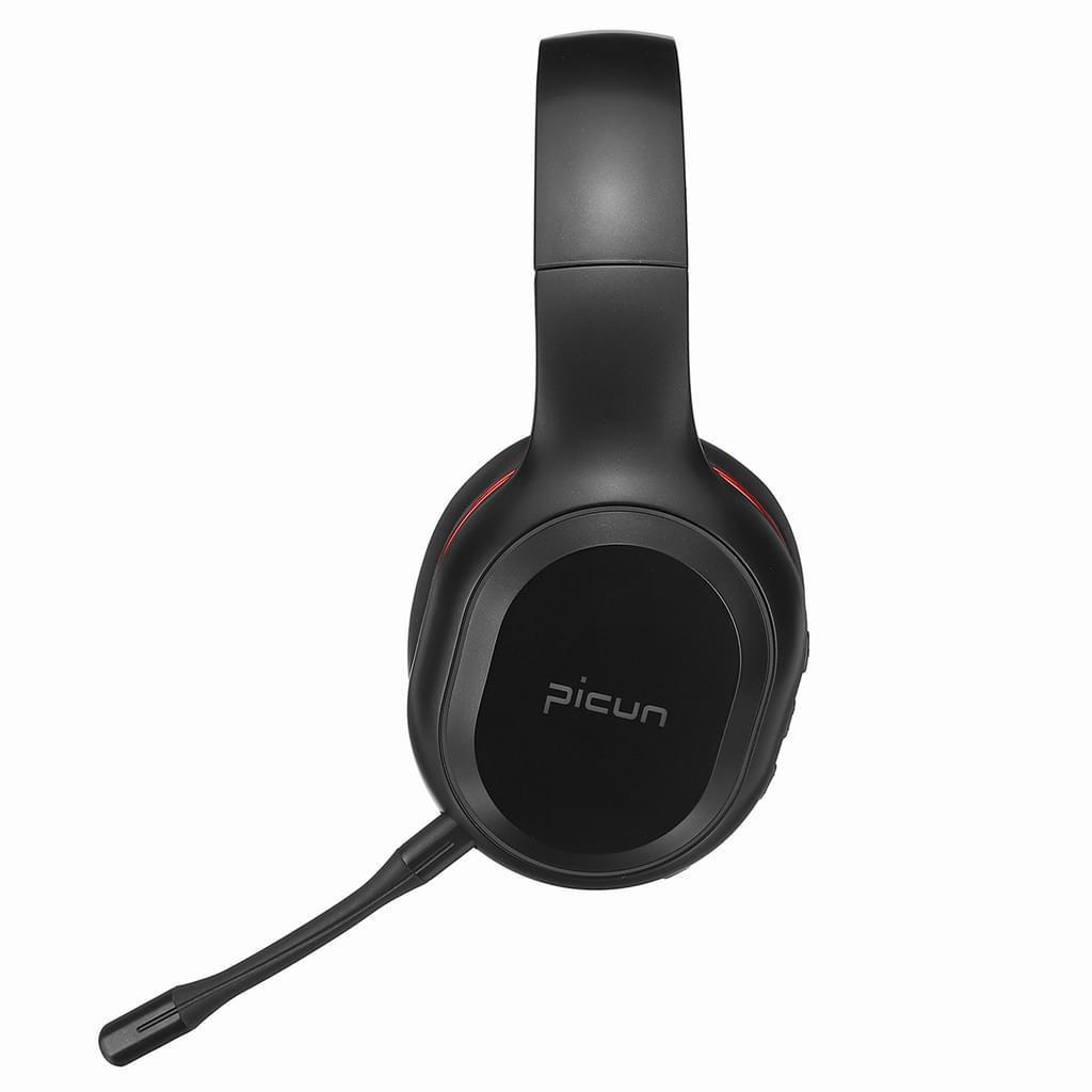 Наушники беспроводные игровые Picun P80X с микрофоном и RGB подсветкой Black/Red (3_01922) - фото 4