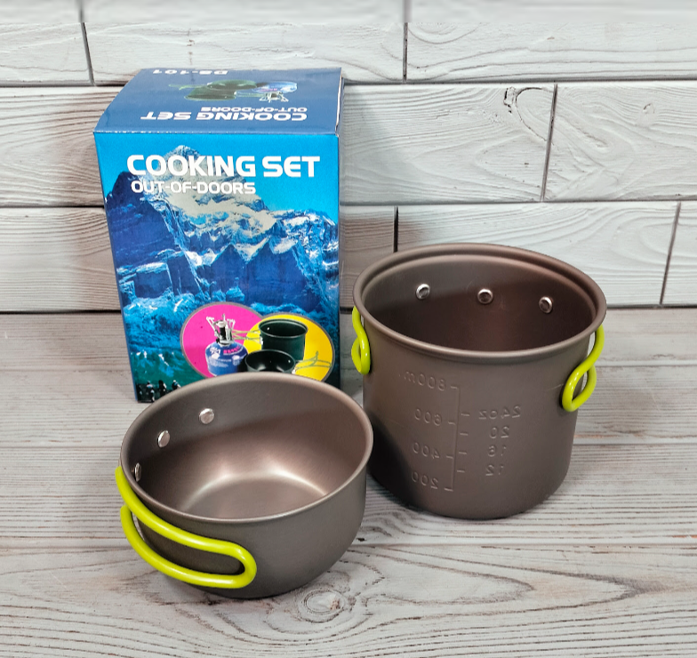 Набор туристической посуды для пикника Cooking Set DS-101 на 1 персону с чехлом Черный/Салатовый (784779411) - фото 13