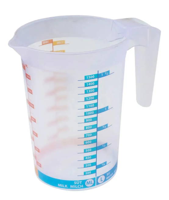 Стакан мерный пластмассовый с ручкой для пищевых продуктов 1750 мл (24099277)