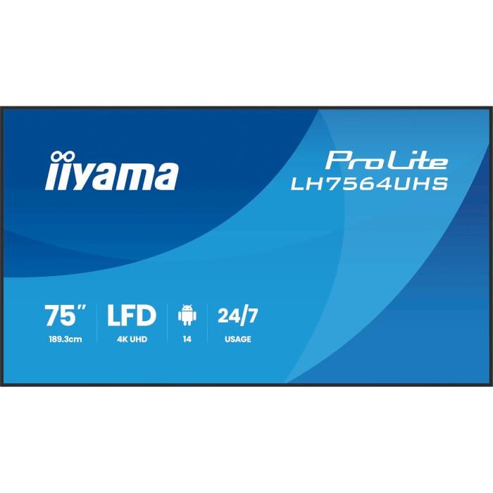Дисплей информационный Iiyama ProLite LH7564UHS-B1AG Black (30359689)