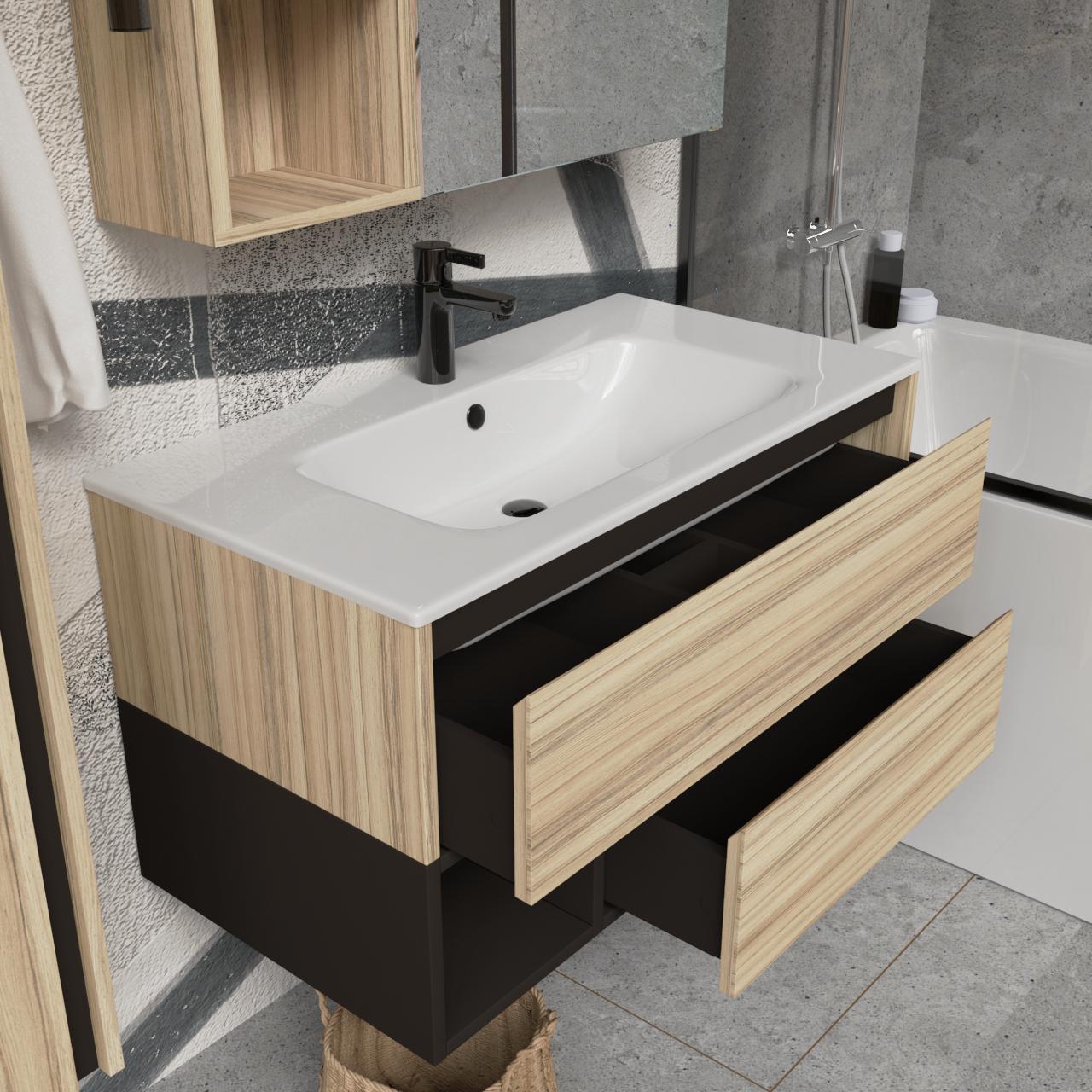 Тумба подвесная с раковиной MVK Vostok Craft 90 В2 900х450х530 мм Коко Боло (c290ko) - фото 3 Тумба подвесная с раковиной MVK Vostok Craft 90 В2 900х450х530 мм Коко Боло (c290ko) - фото 3