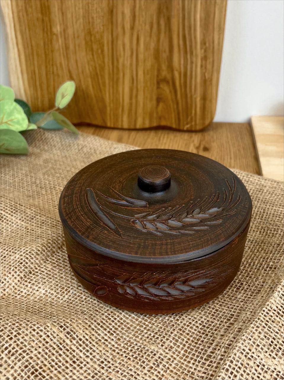 Банка для зберігання керамічна глиняна колосок 0,5 л (3002-12) - фото 8 Банка для зберігання керамічна глиняна колосок 0,5 л (3002-12) - фото 8