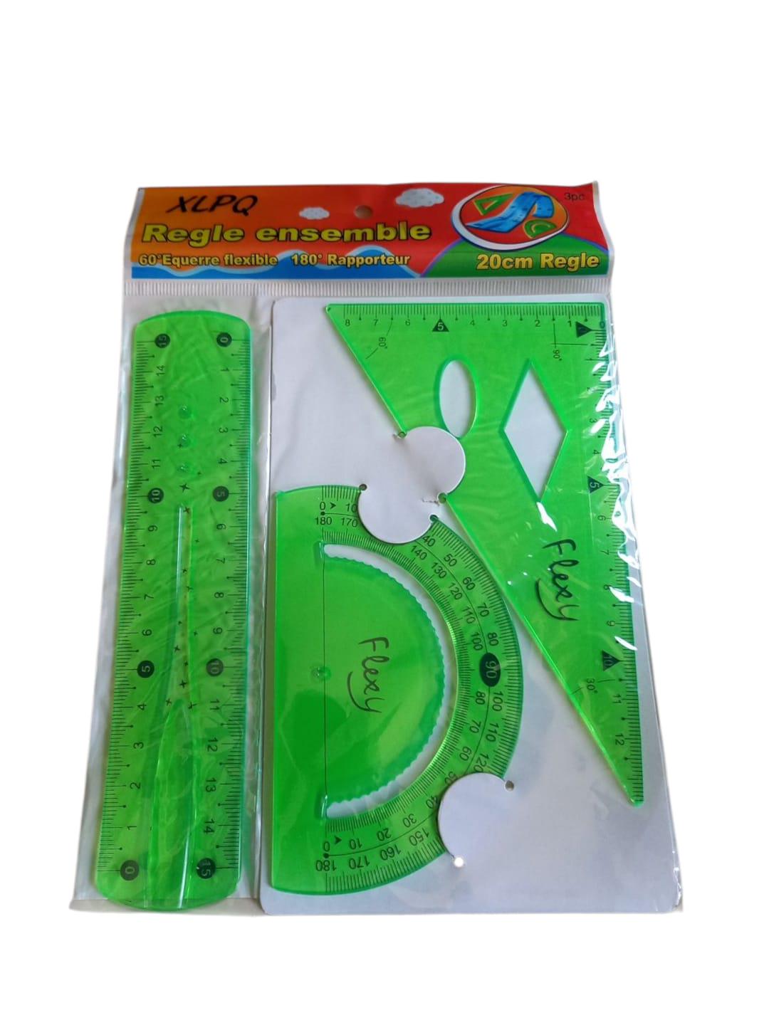 Набір гнучких лінійок Flex косинець/транспортир/лінійка 15 см Зелений (28926193) - фото 3 Набір гнучких лінійок Flex косинець/транспортир/лінійка 15 см Зелений (28926193) - фото 3