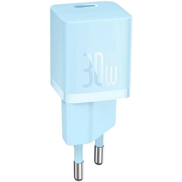 Зарядное устройство BASEUS GaN5 Fast Charger Mini 1C 30W Blue (CCGN070603) - фото 2 Зарядное устройство BASEUS GaN5 Fast Charger Mini 1C 30W Blue (CCGN070603) - фото 2