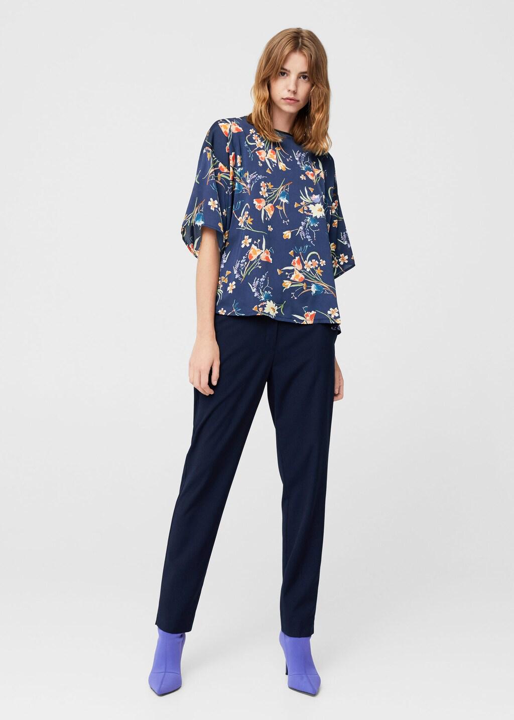 Блузка Mango M Синий (2000000821764)