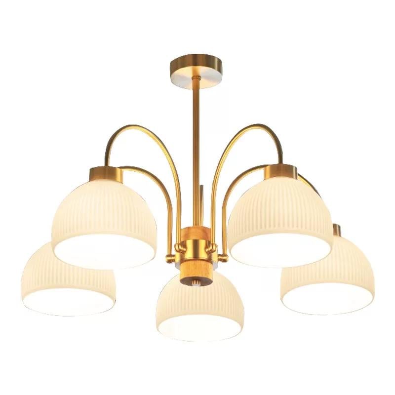 Люстра светодиодная LED 5042 5 плафонов Золотистый (7188051)