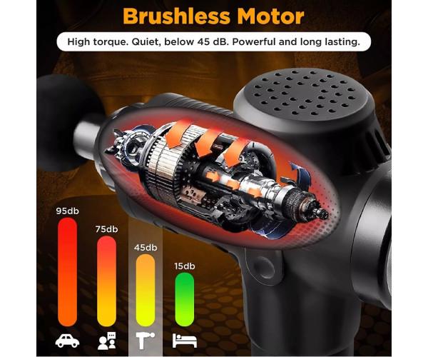 Массажер перкуссионный Massage Gun Max 12 насадок с кейсом Черный - фото 2