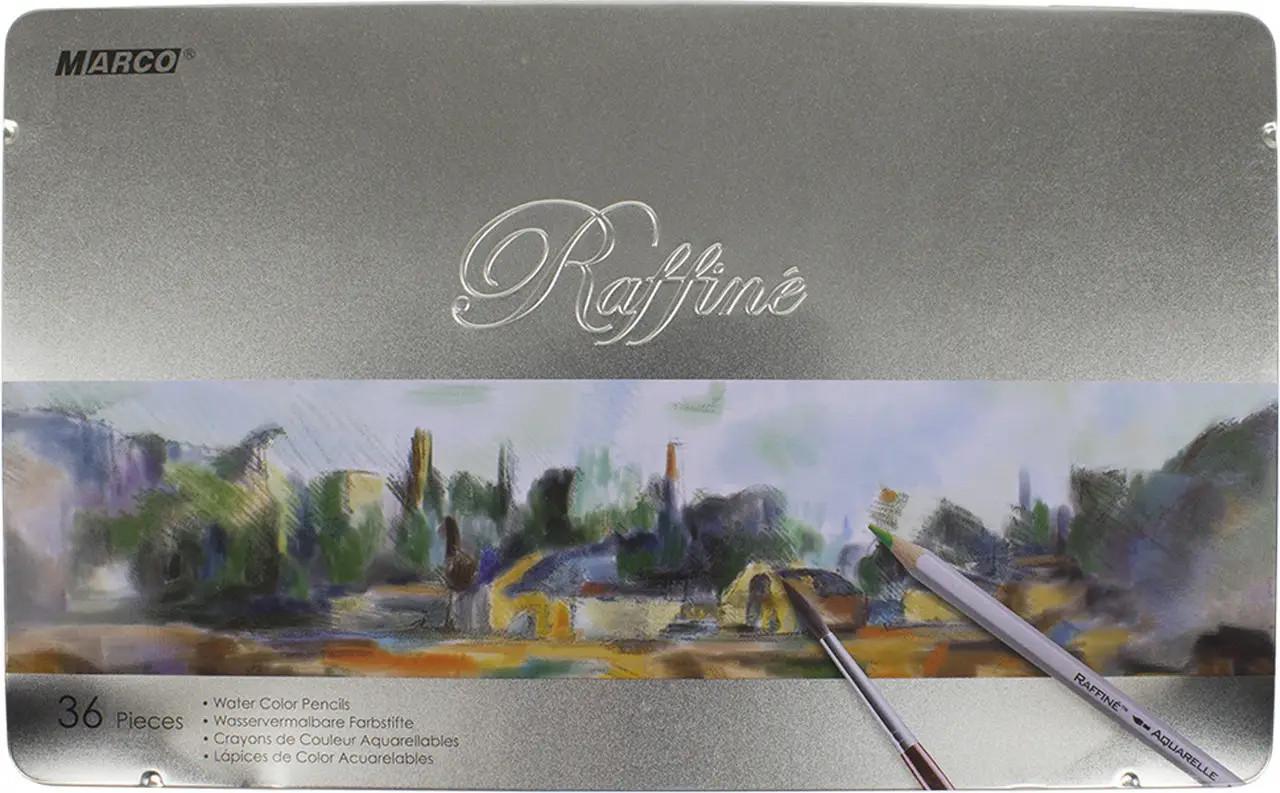 Карандаши акварельные Marco Raffine 36 цветов в металлическом кейсе