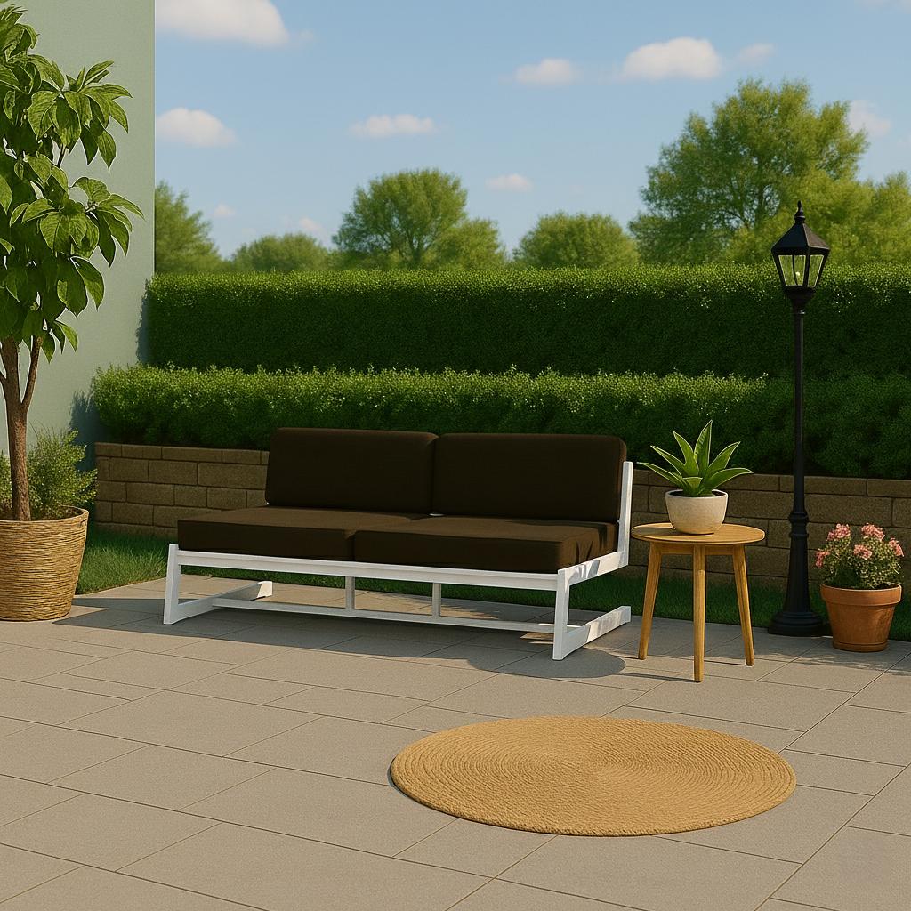 Диван металевий AVVS tech Атлас вуличний лофт рогожка 126 см Коричневий/Білий (30222919) - фото 4