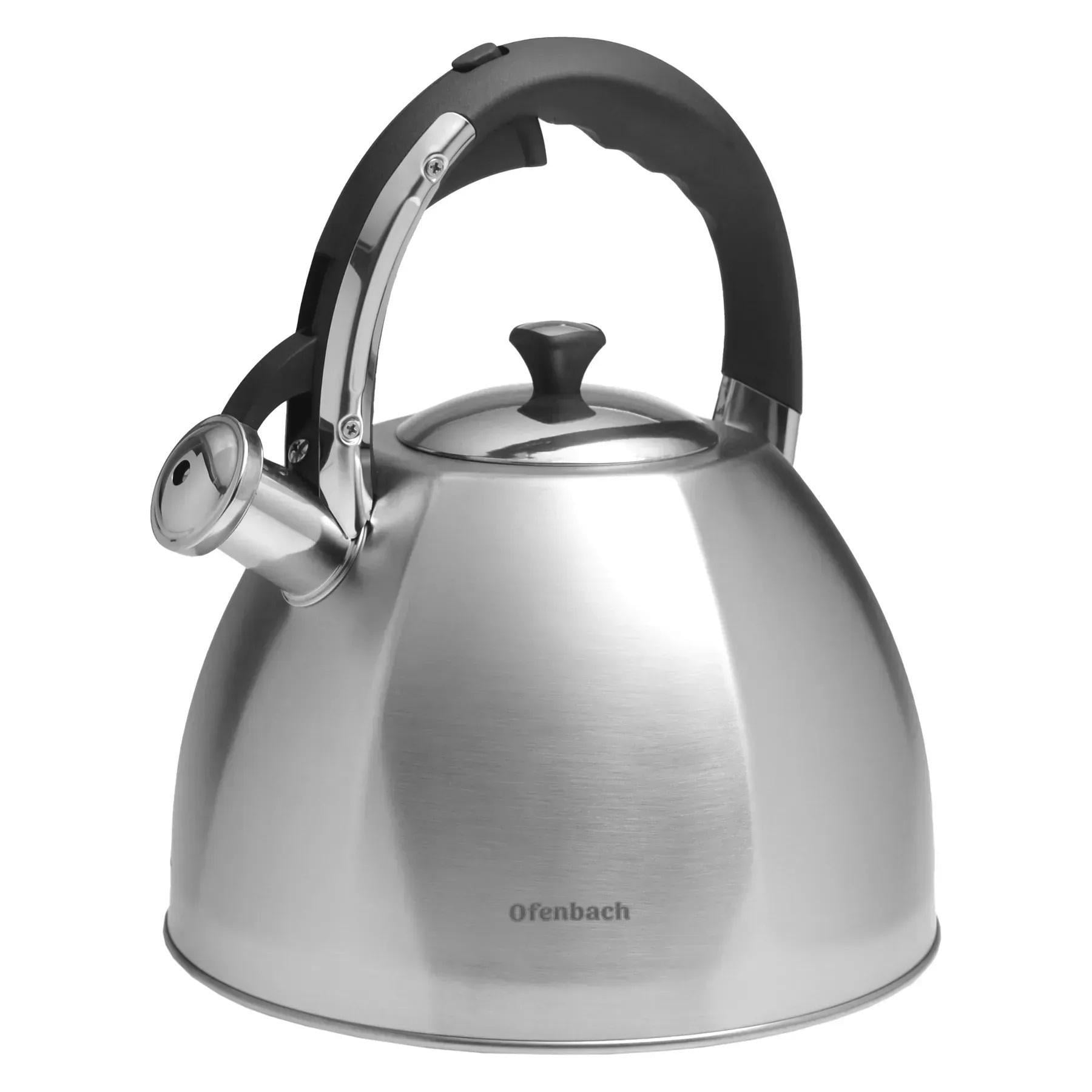 Чайник зі свистком та ручкою з покриттям soft touch Ofenbach KM-100309 із нержавіючої сталі 4,5 л Сталевий (150-84-100309)