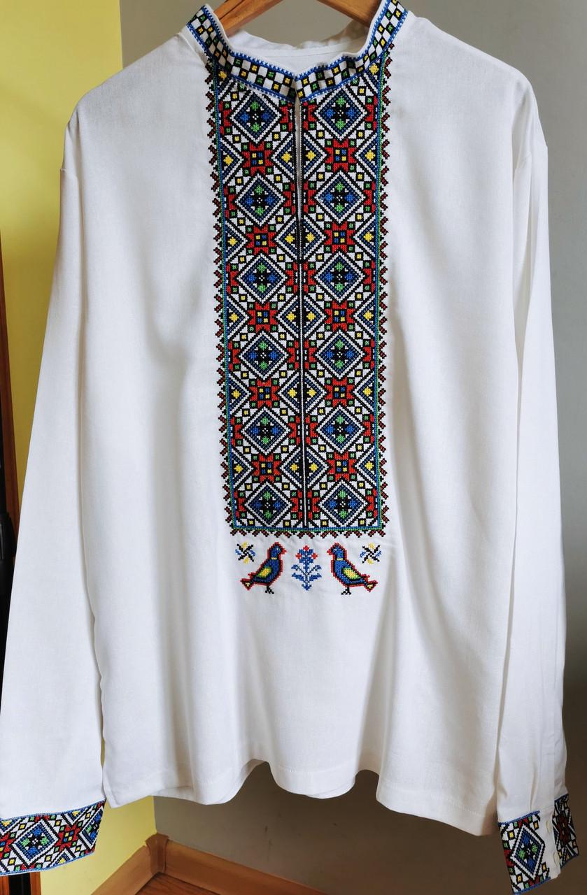 Вышиванка мужская из льна с длинным рукавом 2XL Белый (2131785210) - фото 6 Вышиванка мужская из льна с длинным рукавом 2XL Белый (2131785210) - фото 6