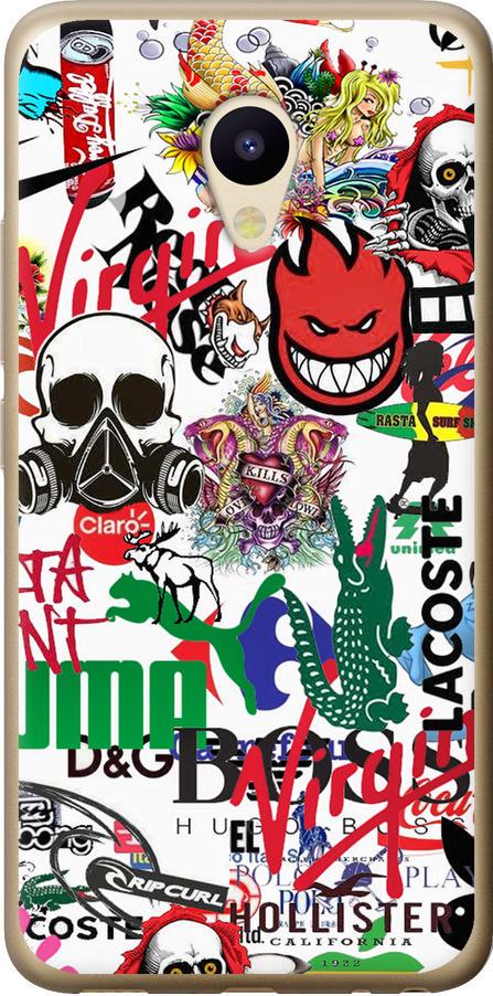 Чехол на Meizu M5 Many different logos (4022u-420-42517)