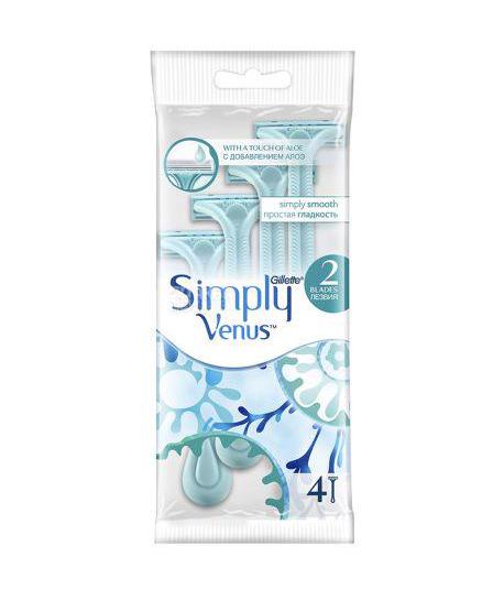 Бритвенные станки Gillette Simply Venus 2 Basic 4 шт. (E-00535)