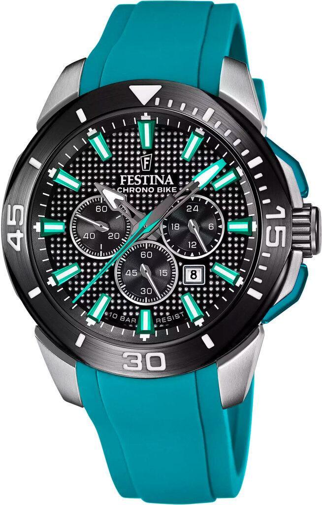 Наручные часы мужские Festina F20642/3 Chrono Bike со стальным корпусом WR 100 м и черным циферблатом