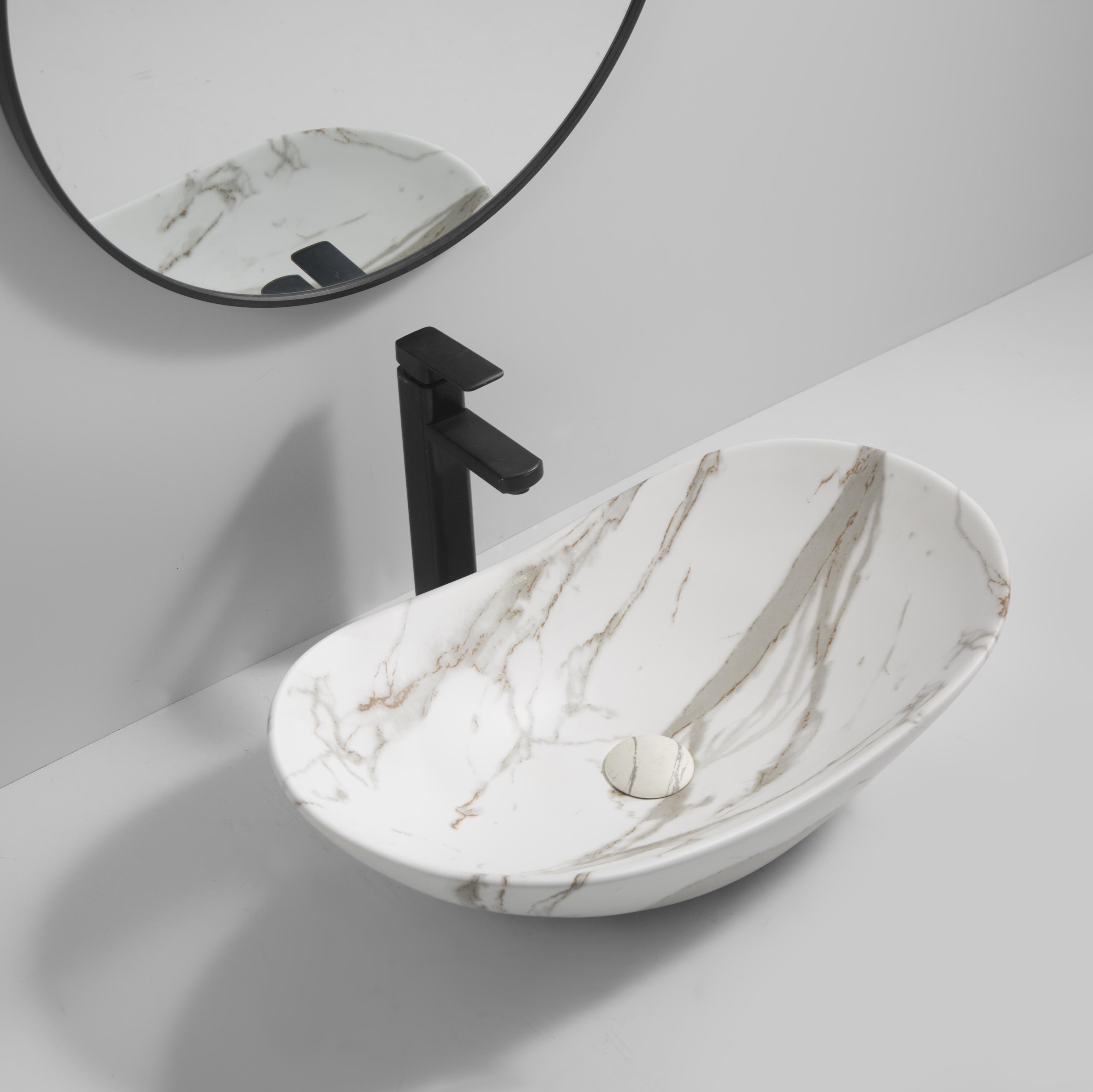 Раковина накладна MIXXUS Premium WAVE-0105 MARBLE 620х360х160 мм (MP6559) - фото 2