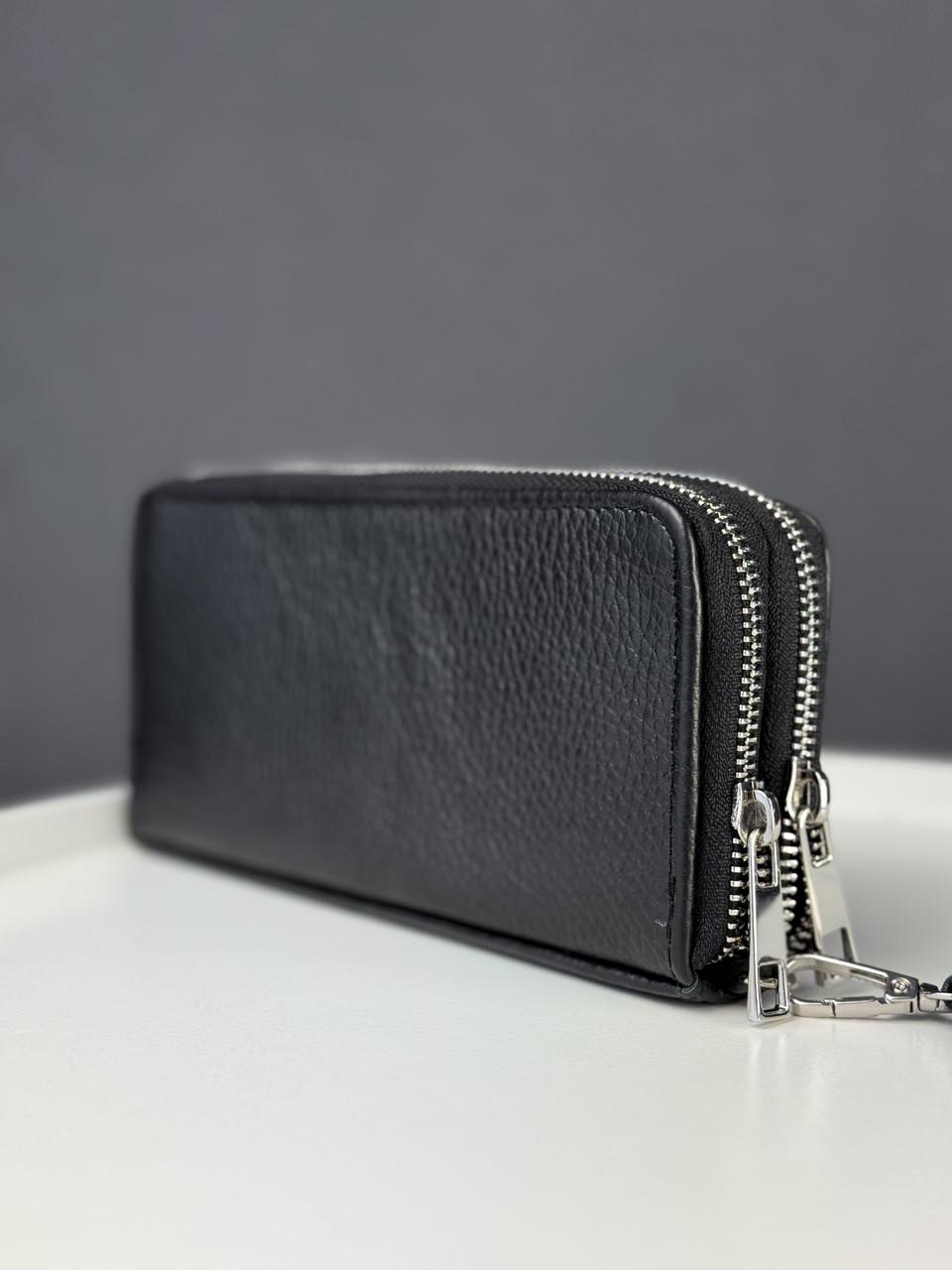 Клатч-гаманець чоловічий із натуральної зернистої шкіри Чорний (2787214675) - фото 2 Клатч-гаманець чоловічий із натуральної зернистої шкіри Чорний (2787214675) - фото 2