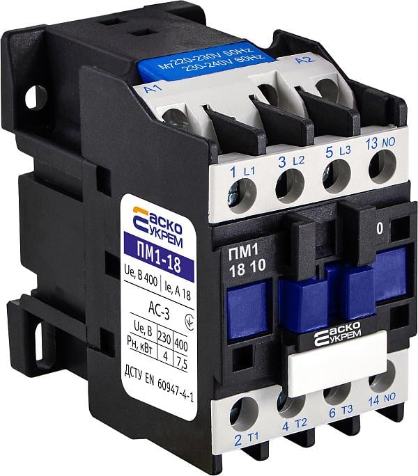 Электромагнитный пускатель АСКО-УКРЕМ A0040010047 18А ПМ 1-18-10 M7 230V