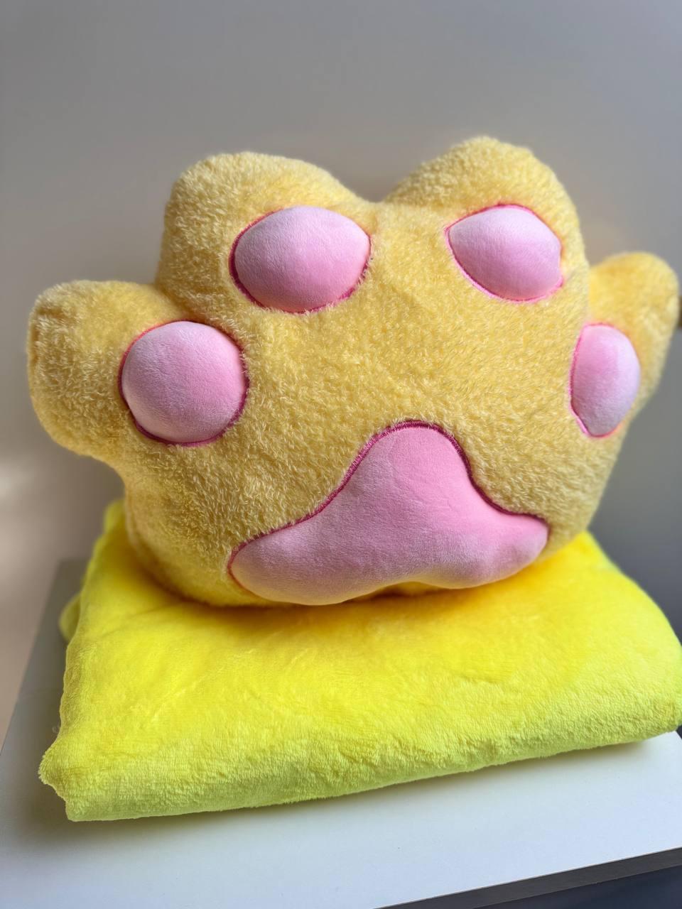 Плед-подушка детская Лапка 3в1 100х140 см Желтый (П4К-lapa-pled-0010-34) - фото 1 Плед-подушка детская Лапка 3в1 100х140 см Желтый (П4К-lapa-pled-0010-34) - фото 1