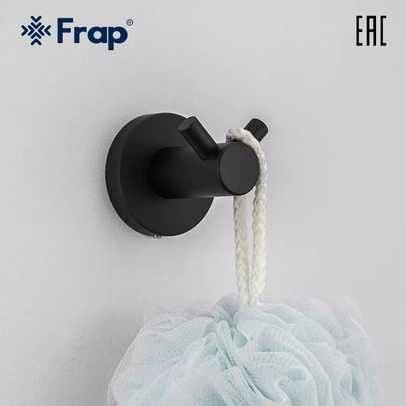Гачок подвійний для ванної Frap F30205-2 Нержавіюча сталь Чорний (SQ-1037768) - фото 2 Гачок подвійний для ванної Frap F30205-2 Нержавіюча сталь Чорний (SQ-1037768) - фото 2