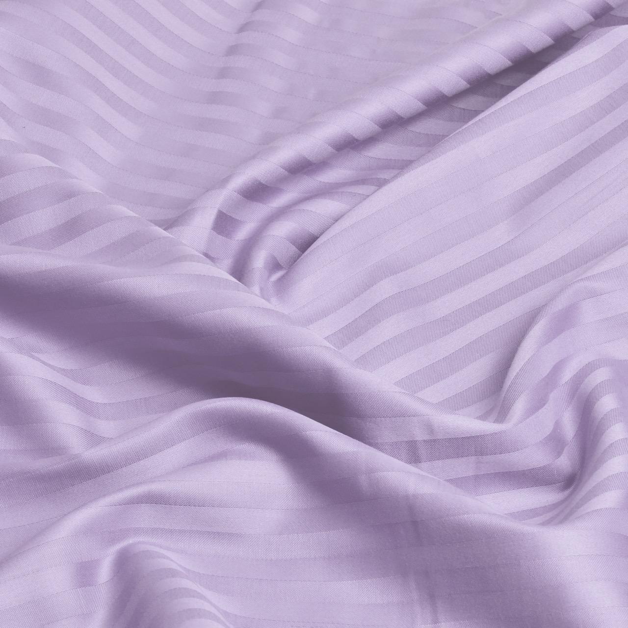 Комплект постельного белья евро сатин в полоску Сиреневый (26020) - фото 2